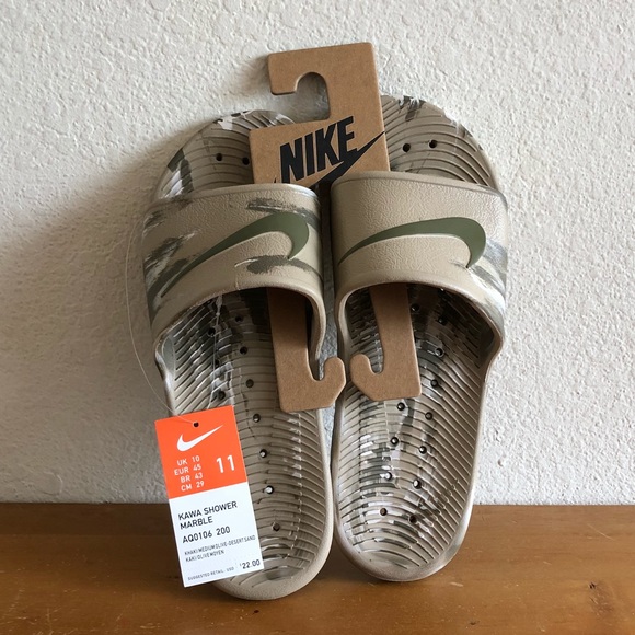 men's nike kawa shower marble slide sandals